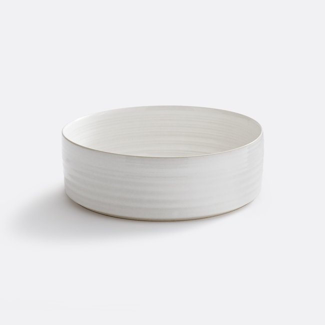 Saladeira em grés esmaltado reativo, Sacha branco <span itemprop=