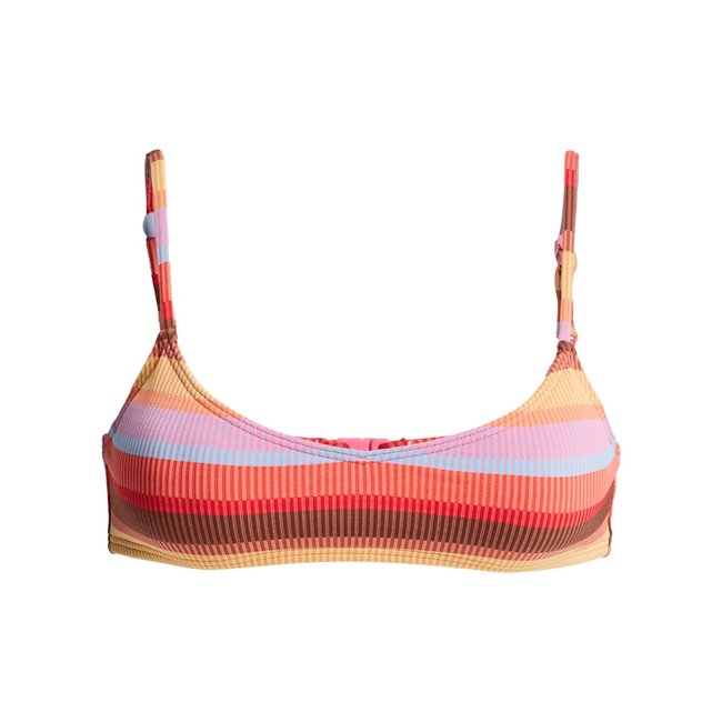 Haut de maillot de bain bikini triangle SUNSET STRIPE BRALETTE. rose pink cosmos <span itemprop=