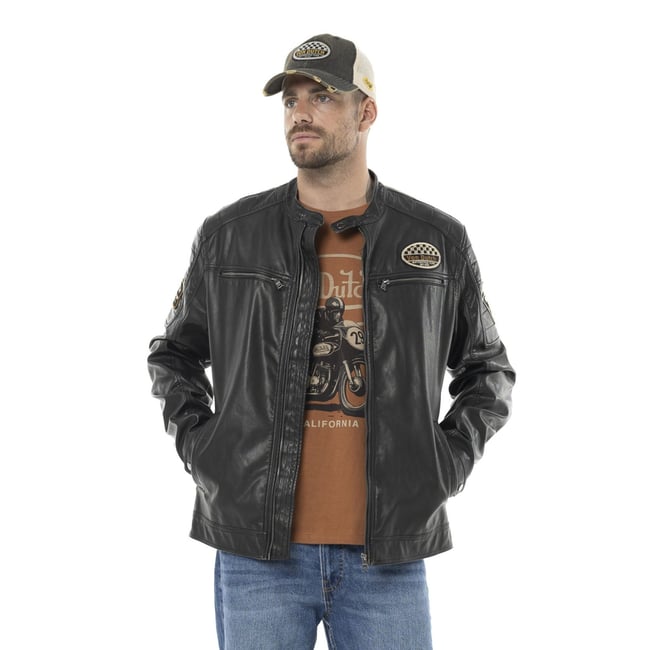 Veste simili RIDER noir/blanc/jaune <span itemprop=