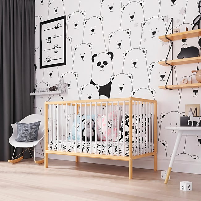 Lit bébé évolutif Mathis - De la naissance à 3 ans blanc et bois <span itemprop=