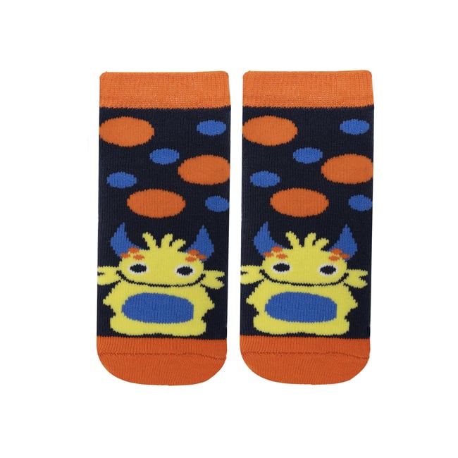 Chaussettes anti-dérapantes coton, picots antidérapants bleu <span itemprop=