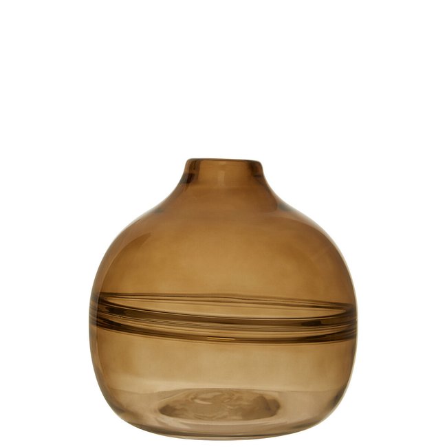 20cm Brown Optik Vase, brown, SO'HOME
