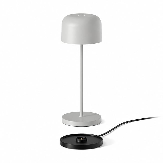 Lampe à poser LED sans fil rechargeable H 20 cm, métal, ELISA - ALTASSINA