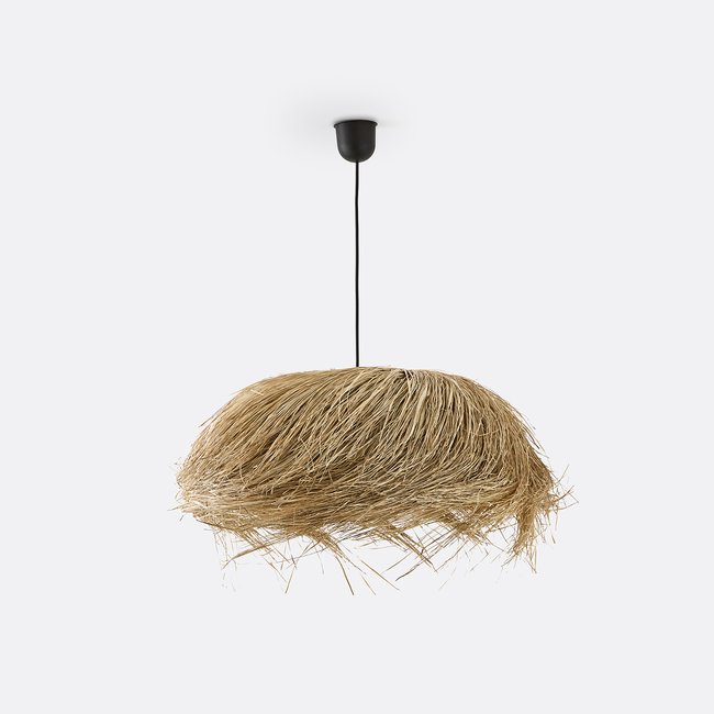 Hängeleuchte Samaï, Panamastroh, Ø 50 cm natur <span itemprop=