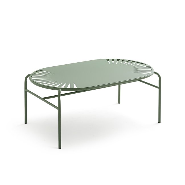Table basse de jardin, métal acier, Solale kaki <span itemprop=