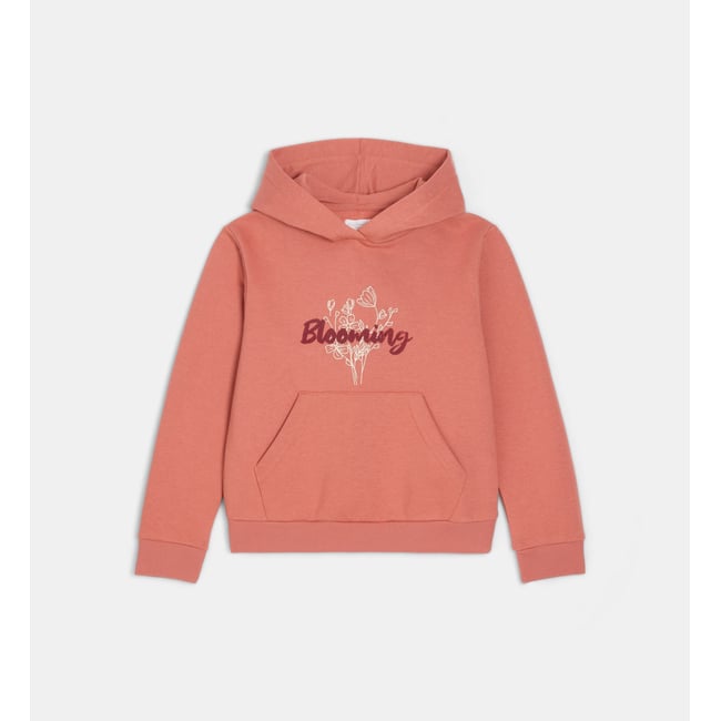 Hoodie tourchevel coton rose foncé <span itemprop=