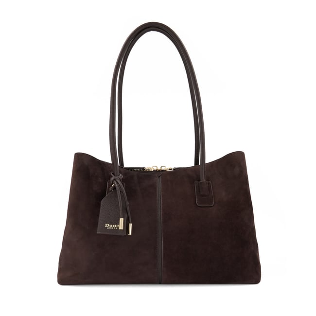 Sac à bandoulière à étiquette - DESERVING L dark brown-suede <span itemprop=