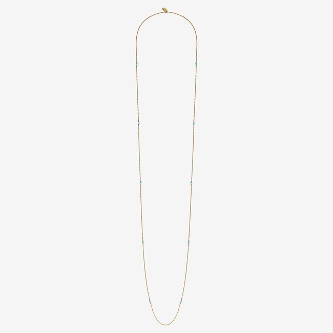 Sautoir venus amazonite bleu <span itemprop=