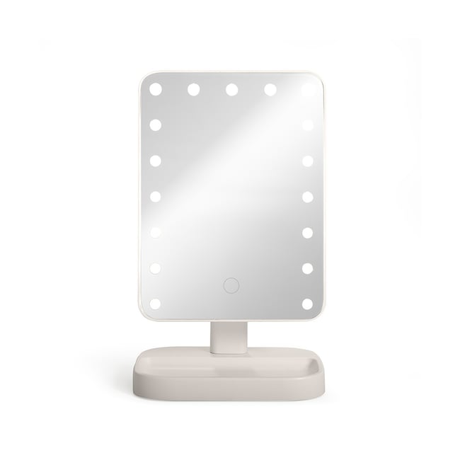 Miroir de maquillage lumineux gris <span itemprop=