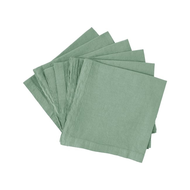 Lot de 6 serviettes coton lin - ELINE - CAMIF