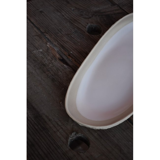 Travessa estreita 30cm UBUNTU Aura, NOSSE CERAMIC branco <span itemprop=