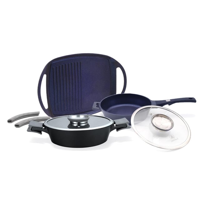 Batterie de cuisine - 9 pièces antiadhésif batterie de cuisine| 9 pièces antiadhésif| laguiole cuisson <span itemprop=