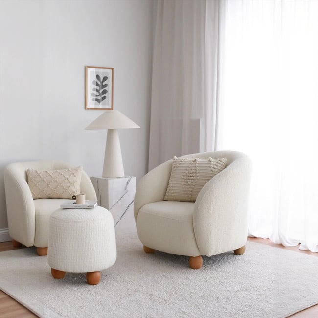 Каминное кресло Slon / Слон белый SO'HOME