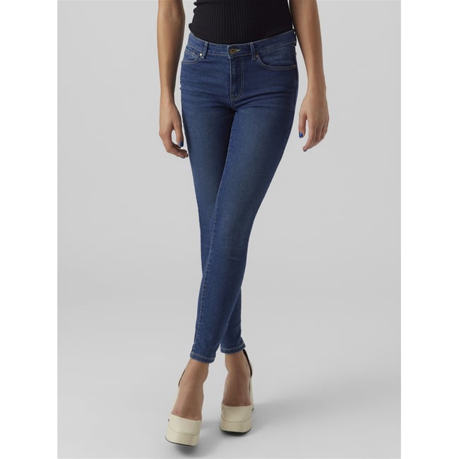 Jean Slim Skinny Fit Femme New Look - Taille 14 - Bleu - Haute Taille Bouton - Occasion Très Bon état