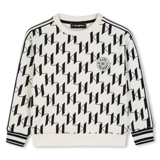 Sweat manches longues beige noir <span itemprop=