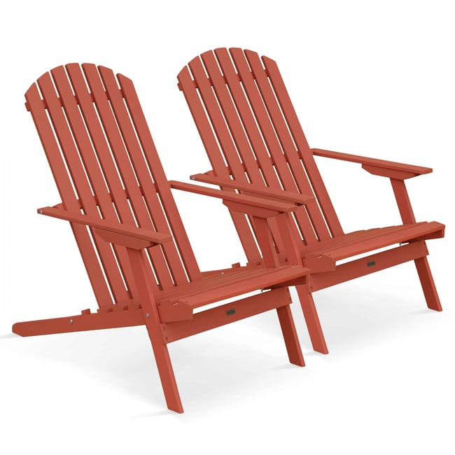 Lot de 2 fauteuils inclinable en bois, CALGARY - OVIALA