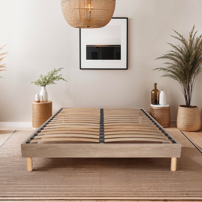 Sommier monolattes BLANDICE Couleur bois-clair <span itemprop=