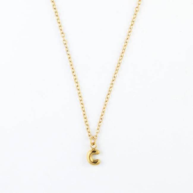 Collier à pendentif lettre C acier inoxydable - BALABOOSTE