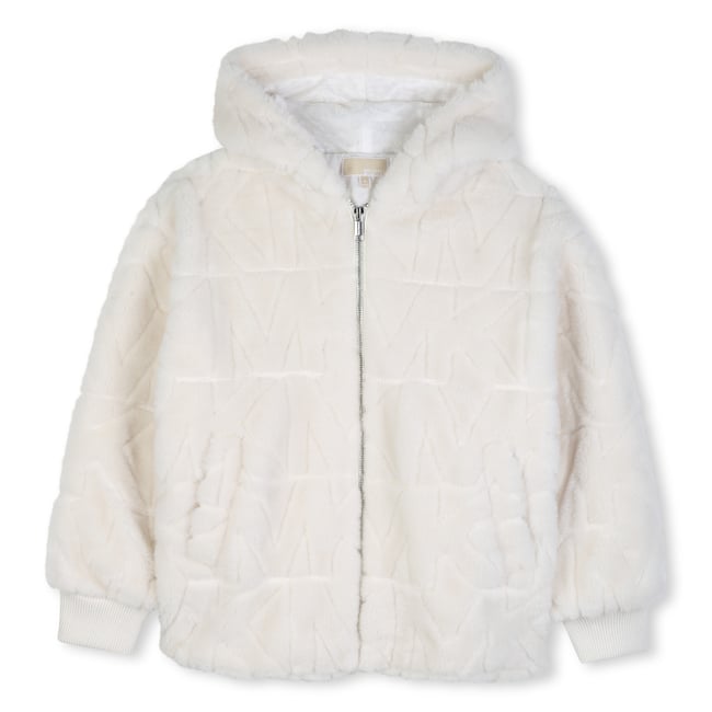Manteau en polaire duveteuse offwhite <span itemprop=