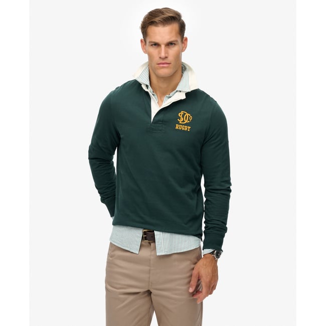 Polo de Rugby Jersey Vintage Athletic vert émail <span itemprop=