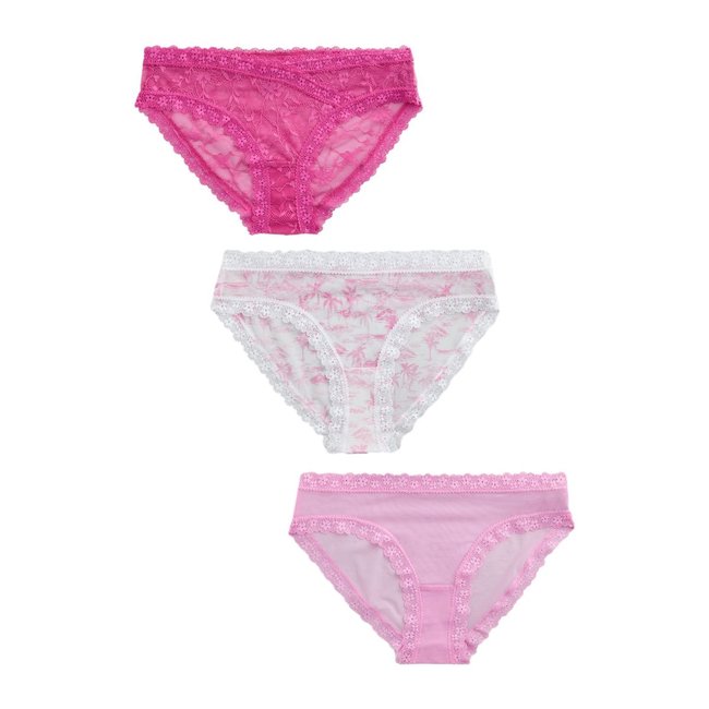Culotte en maille et dentelle, lot de 3 - NEXT