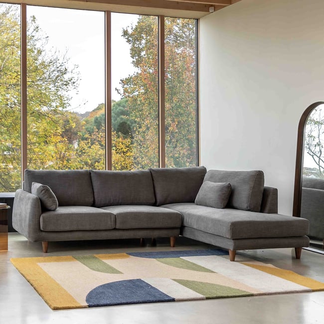 Orchard Soft Linen Chaise Sofa (Right Facing), magnet, ÉDITÉ