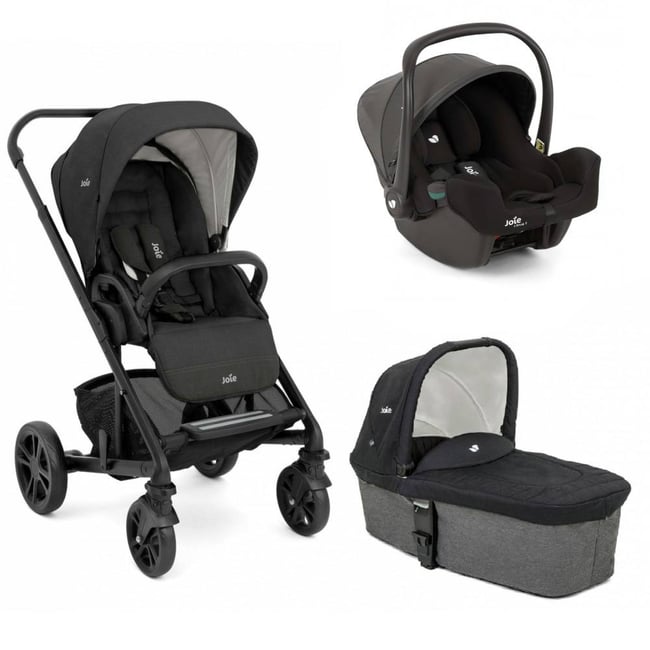 Poussette trio Chrome Shale + siège auto i-Snug 2 Shale + nacelle Chrome Shale - JOIE