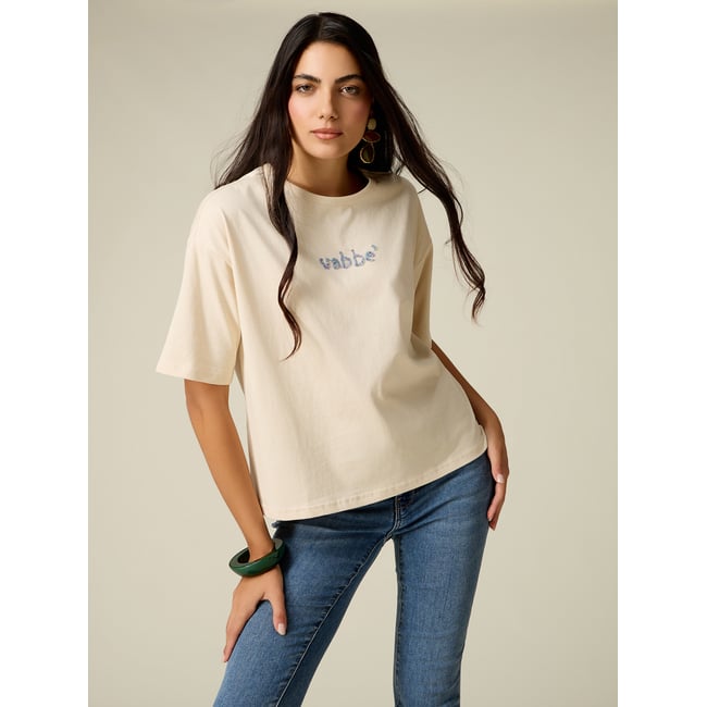 T-shirt avec broderie lettrage - OLTRE