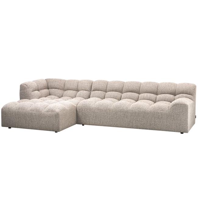 Canapé d'angle gauche avec meridienne en tissu tissé ALLURE - WOOOD
