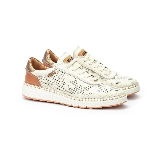 Baskets en cuir Arenas blanc <span itemprop=