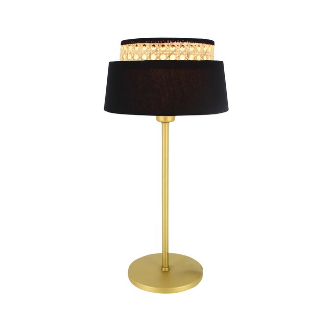 Lampe de table en métal et doré Couleur noir-or <span itemprop=