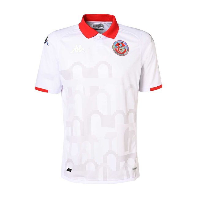 Maillot Replica Away Tunisie 23/24 blanc, rouge <span itemprop=
