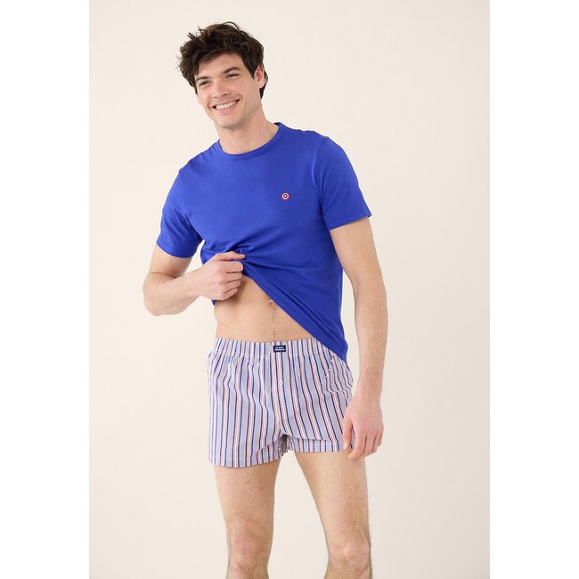 Short Pyjamas, Striped Shorts, blue+striped, LE SLIP FRANCAIS