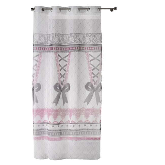 Panneau a oeillets rideau Voile Joli Corset gris <span itemprop=
