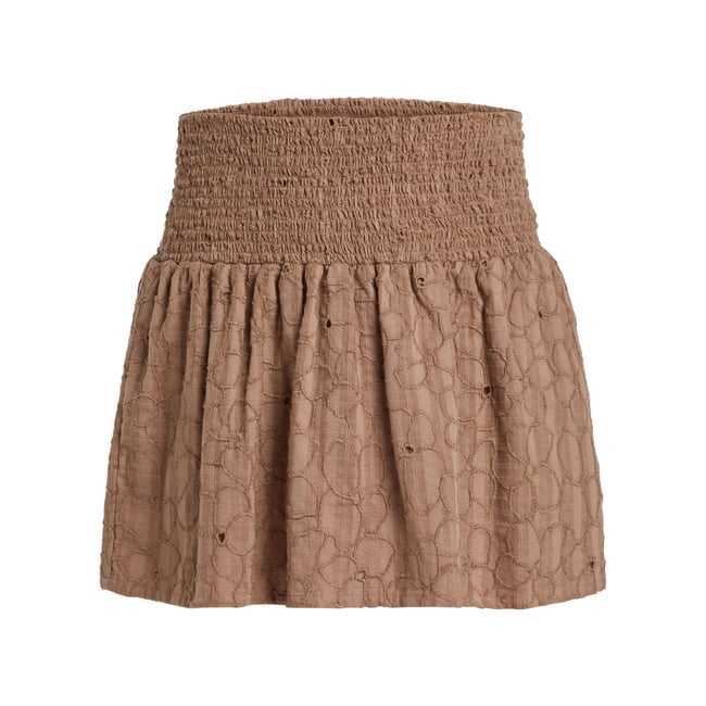Jupe courte SERENITY FLOW. beige portobella flower eyelet <span itemprop=