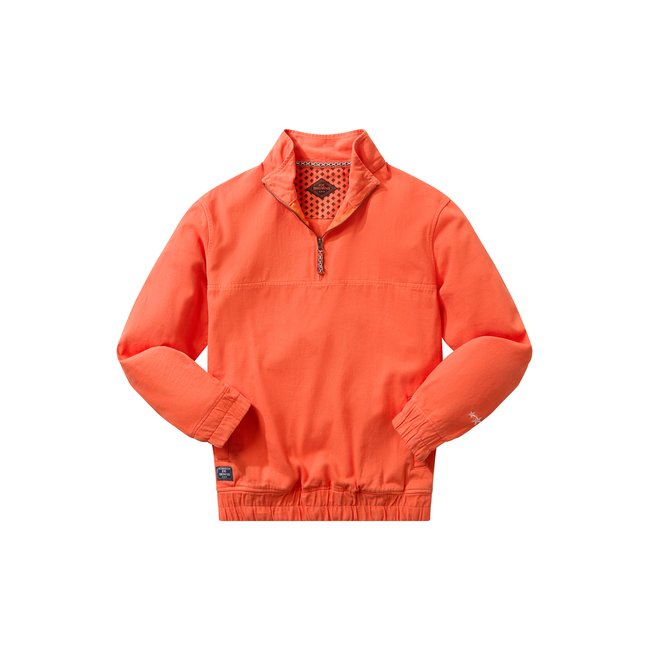 Sweat zippé à col montant en toile de coton orange <span itemprop=