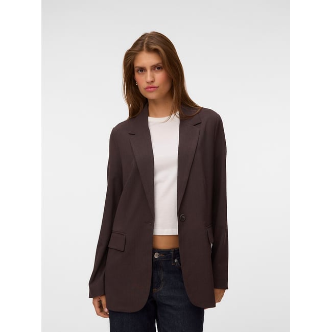 Blazer oversize marron chocolat <span itemprop=