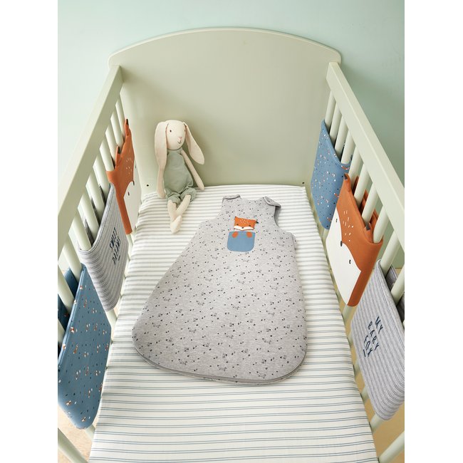 Tour de lit pare-chocs BABY FOX bleu / multicolore <span itemprop=