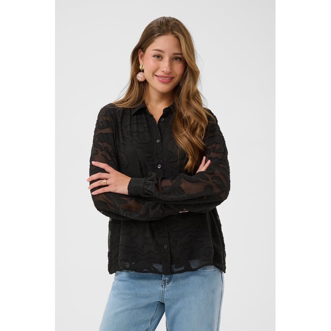 Chemise à manches longues noir pitch black <span itemprop=