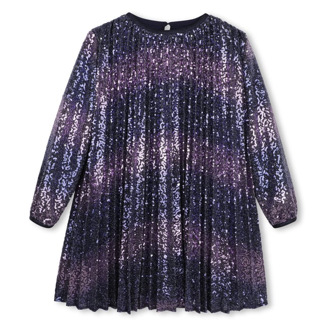 Robe plissee indigo blue <span itemprop=