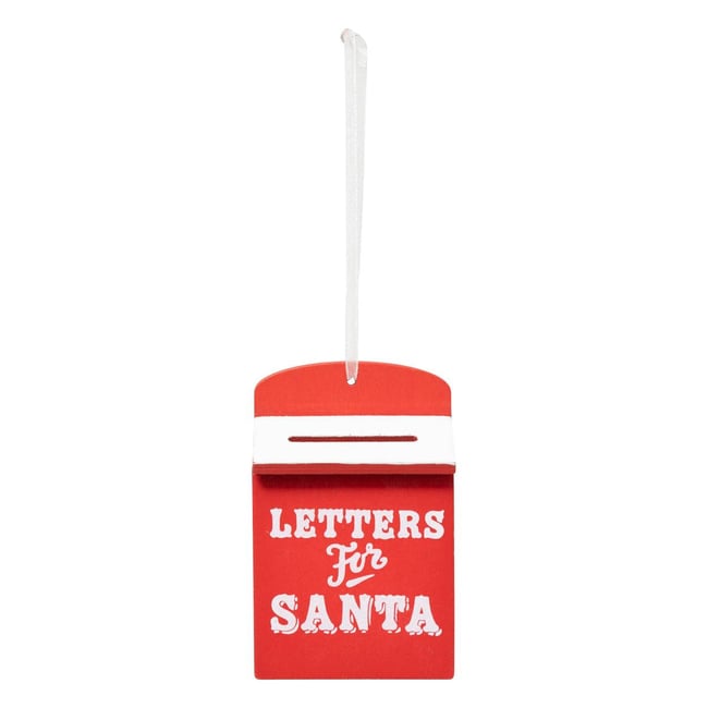 Sujet de noël boîte aux lettre en bois 9cm rouge Couleur rouge <span itemprop=