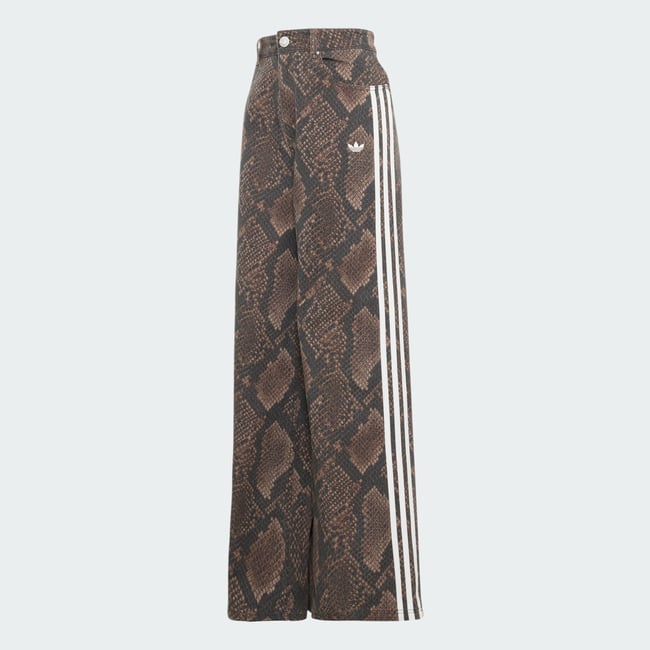 Pantalon Coupe Large En Denim Imprimé Serpent Pantalon Coupe Large En Denim Imprimé Serpent earth strata / aurora coffee <span itemprop=