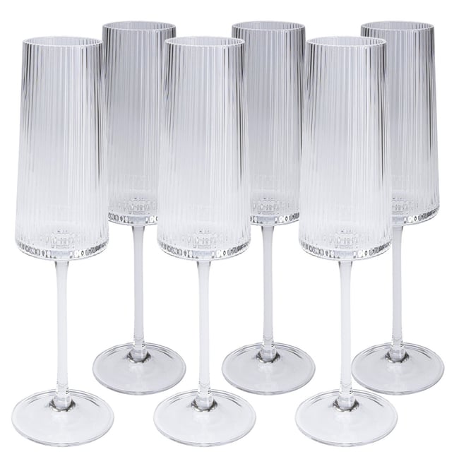 Lot de 6 flûtes à champagne, RIFFLE Couleur transparent <span itemprop=