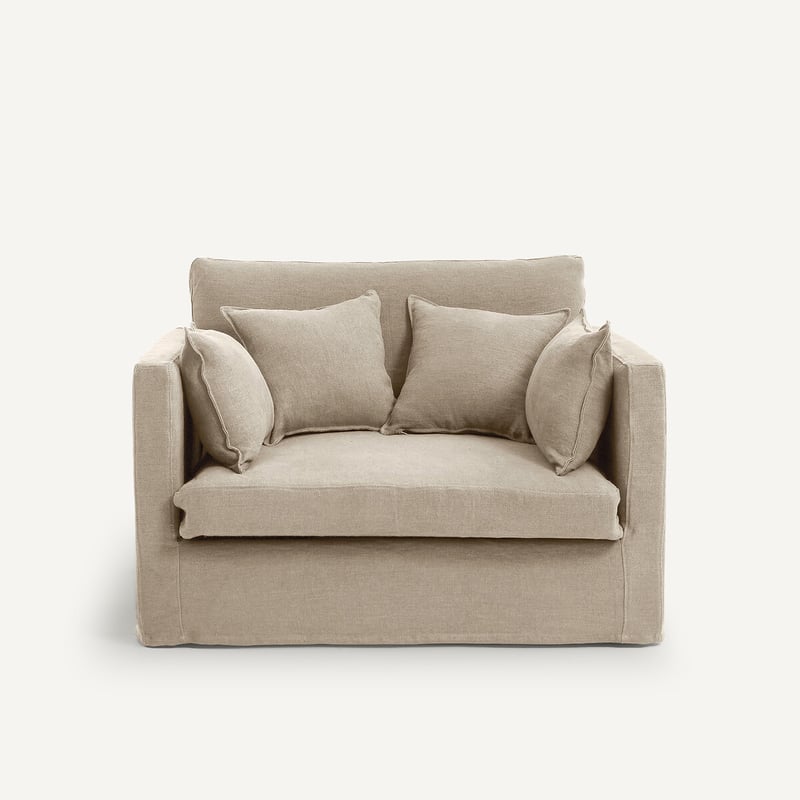 Am.pm 2-sitzer-sofa, Dickes Stonewashed Leinen, Neo Kinkajou
