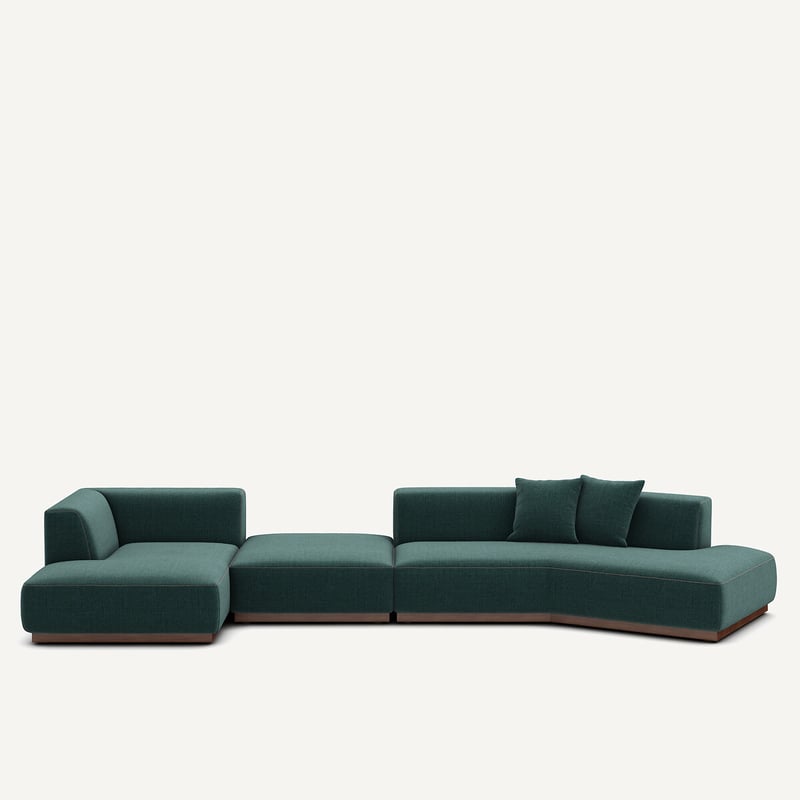 Am.pm Offenes Linkes Ecksofa Mit Fussstütze Aus Jaspé-stoff, Jacopo