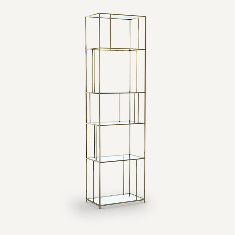 Am.pm Bücherregal Glas/metall In Messingoptik Parallel