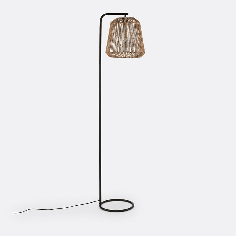 Stehlampe Yaku, Eisen Und Hanf