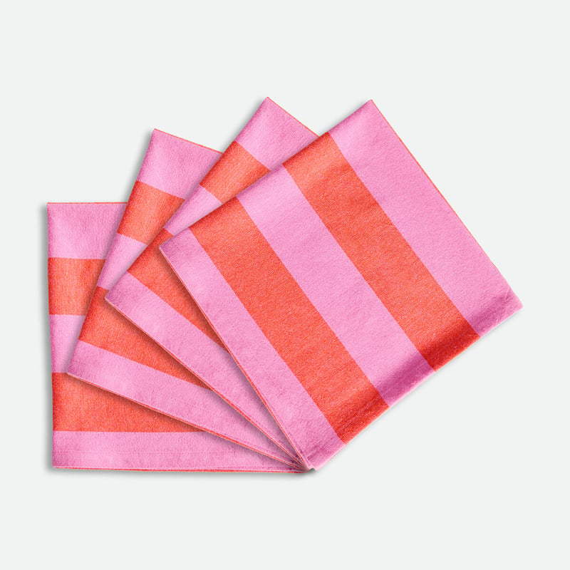 La Redoute Interieurs 4er-set Gestreifte Servietten Mirella, 30% Recycelte Baumwolle, Buntgewebt