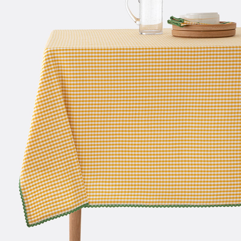 La Redoute Interieurs Tischdecke Trattoria, Webkaromuster, Halbleinen