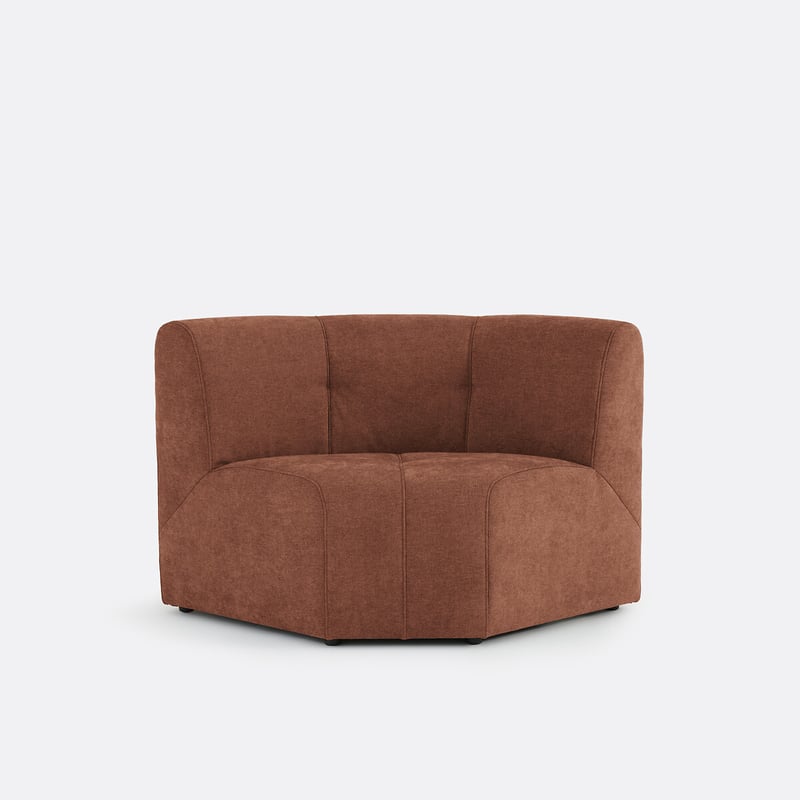 Modulares Eck-tischsessel-element, 1-sitzig, Aus Feiner Chenille, Aneta